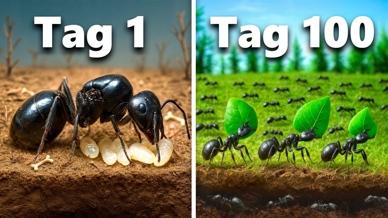 Simulation Einer Ameisenkolonie Für 100 Tage