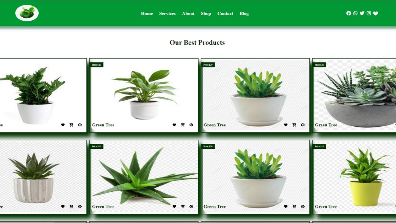 Tree website create in using Html & CSS Shop part # 03 - YouTube