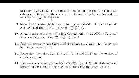 IIT JEE Math - Coordinate Geometry - Section Formula