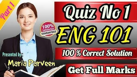 ENG101 Quiz 1 Correct Solution 2020 By Maria Parveen || ENG101 Quiz 1 Solution 2020 | VU Learning