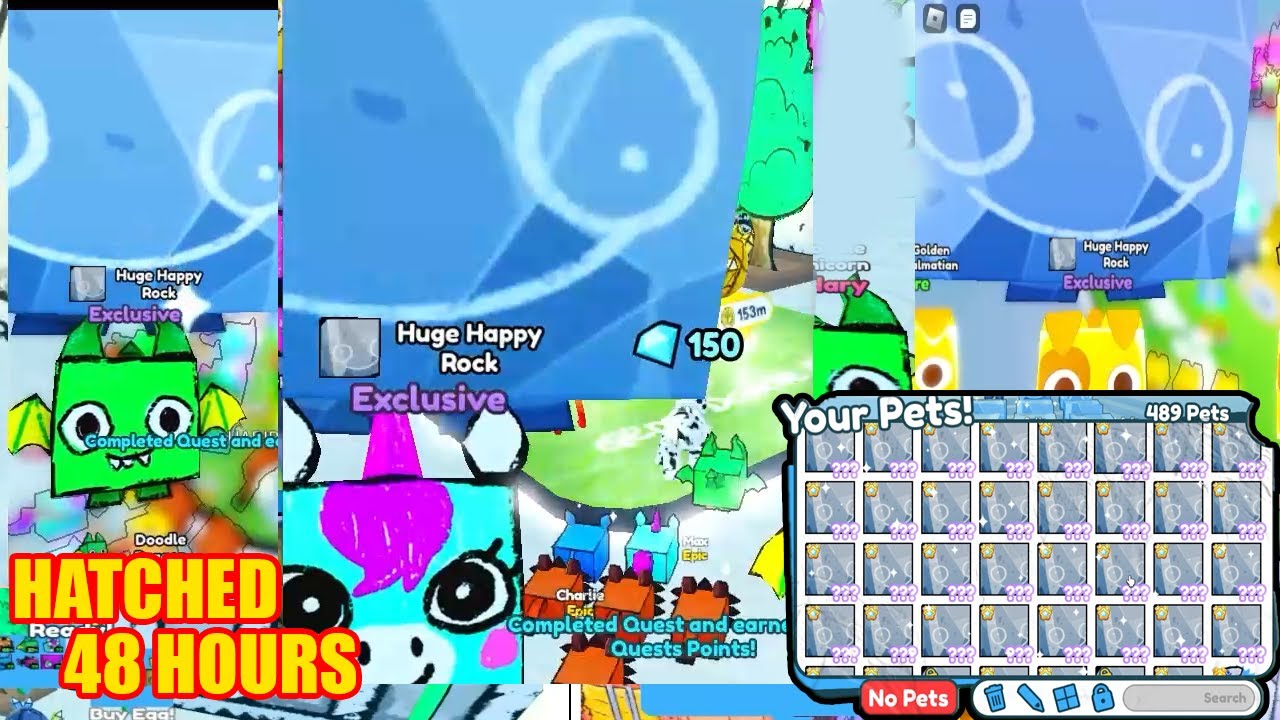 I HATCHED SO MANY HUGES IN HAPPY ROCK EVENT IN PET SIMULATOR X