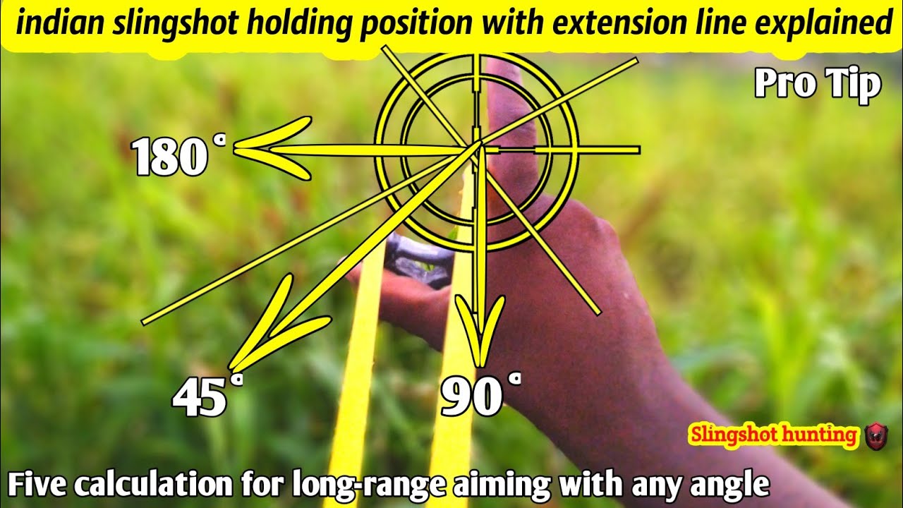 Indian catapult slingshot holding position with extension line