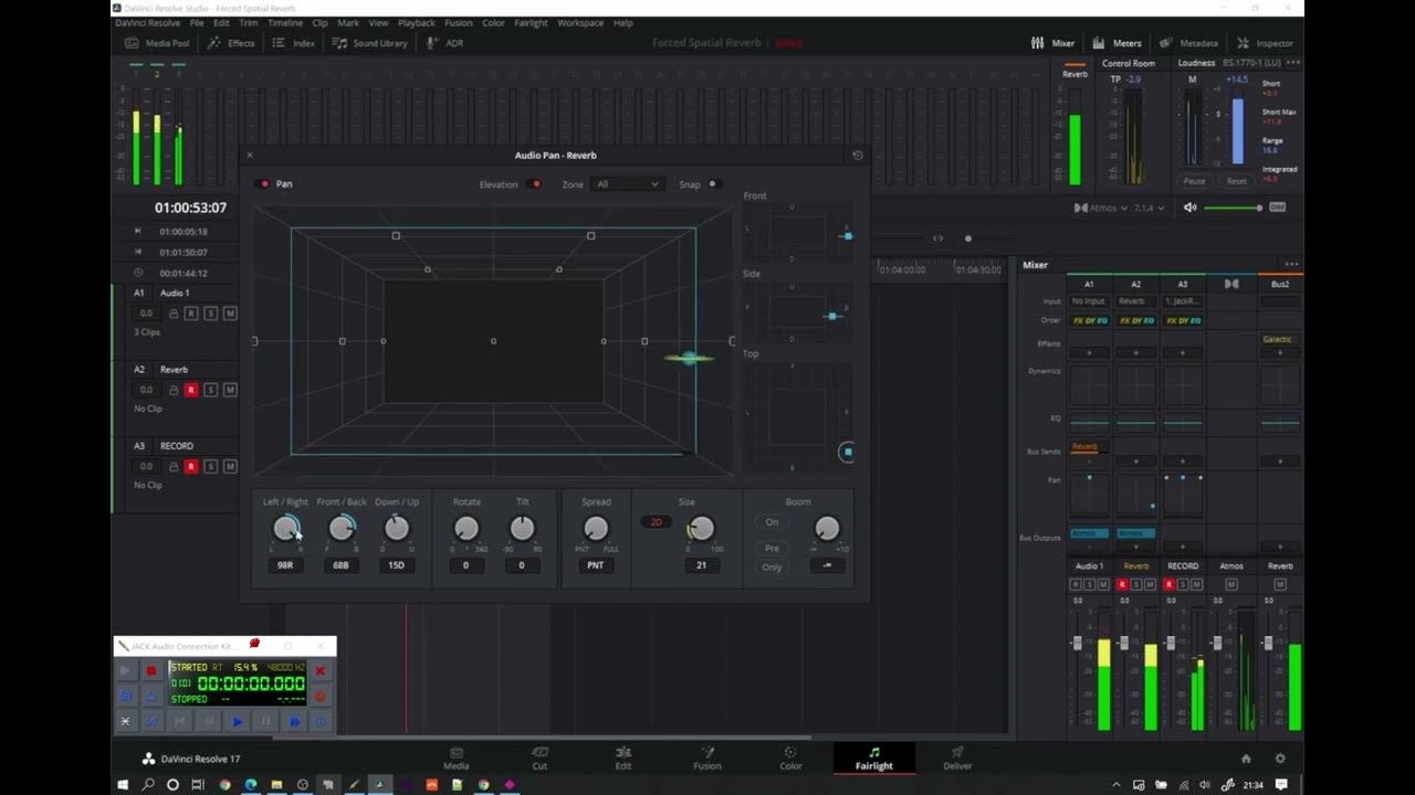 DaVinci Resolve Mono Reverb to Atmos Object Reverb YouTube
