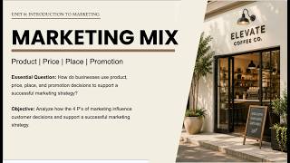 Unit 6 - Intro to Marketing - Marketing Mix
