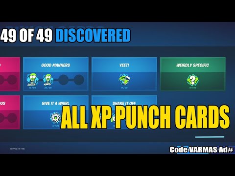 First To Discover All 49 Xp Punch Cards Fortnite Chapter 2 Season 3 Youtube