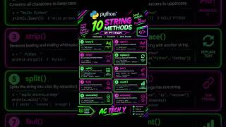 10 Python String Methods in 10 seconds !🌟🔥 #python #programming #learnpython