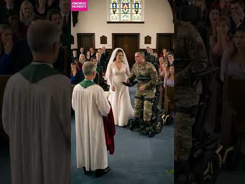 kindness soldier 💍 dramatic wedding standing wheelchair surprise #kindness #wedding #shorts