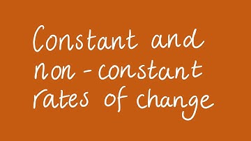 Constant and non constant rates of change | Unit 1 and 2 VCE Maths Methods