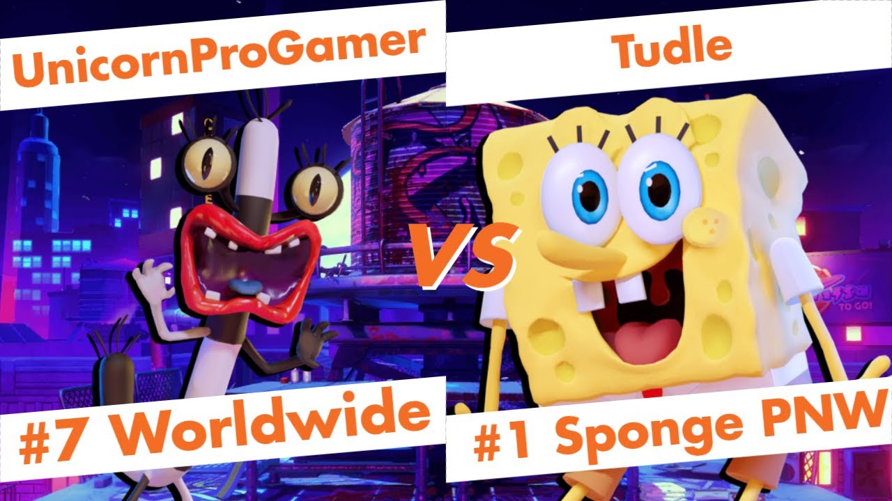 【Nick All Star Brawl】UnicornProGamer (Oblina) vs Tudle (Spongebob) High Level Gameplay【NASB】