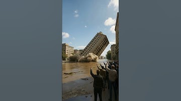 Massive Building Collapses into River – floodwaters on streets#BuildingCollapse