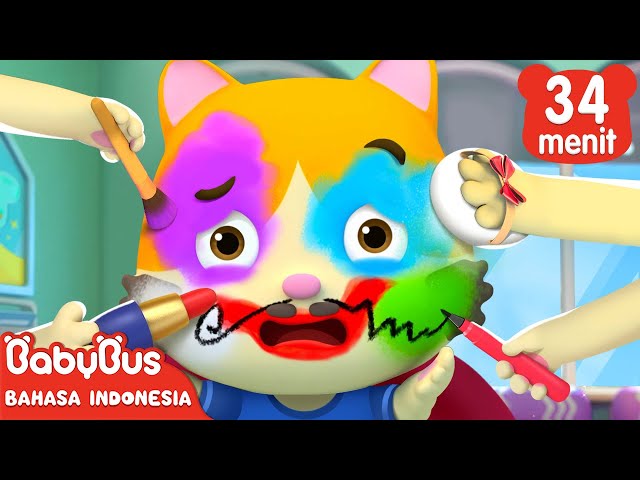 Ayah Kucing Terlihat Sangat Cantik🤣 | Ayah Kucing Berdandan | Lagu Anak | BabyBus Bahasa Indonesia class=
