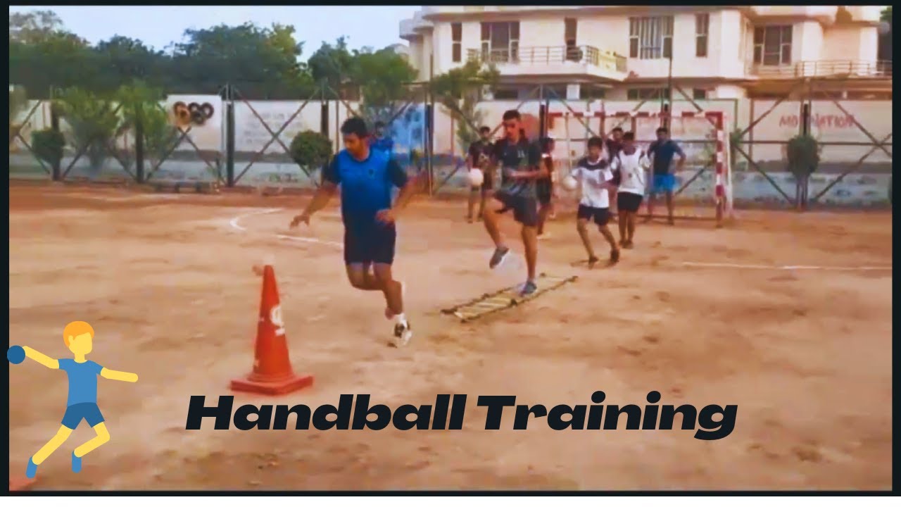 Handball training for improving coordination, feinting , jumping and