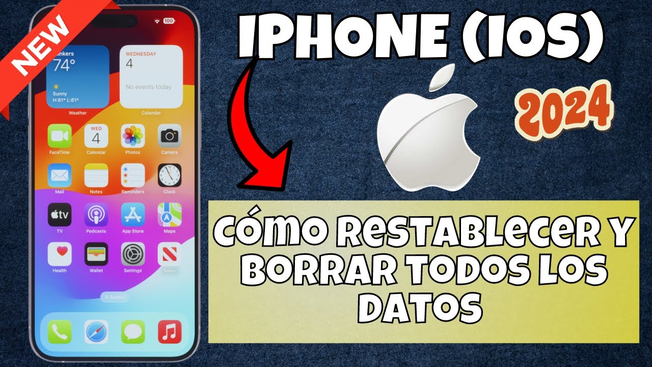 Cómo restablecer y borrar todos los datos del iPhone 15 Pro /Plus - YouTube