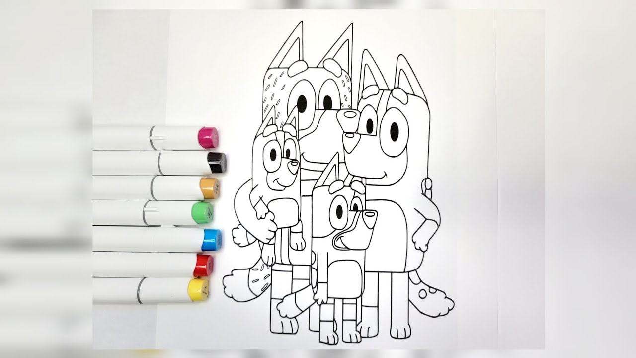 Coloring Heeler Family from Bluey Coloring Page | Bluey - YouTube