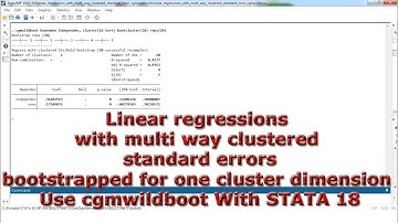 Linear regressions with multi-way clustered standard errors bootstrapped cluster cgmwildboot STATA