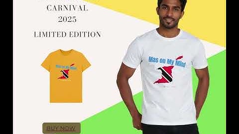 Thumbnail of Mas on My Mind – Trinidad Design Men’s Tee | Notting Hill Carnival 2025 Limited Edition