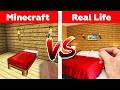 MINECRAFT BED IN REAL LIFE! Minecraft vs Real Life animation