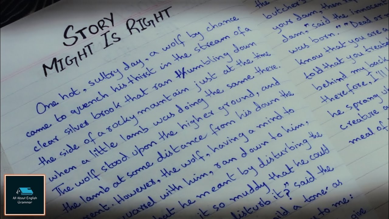"Might Is Right" Story in English | Wolf and Lamb Story | Short Story | All About English Grammar
