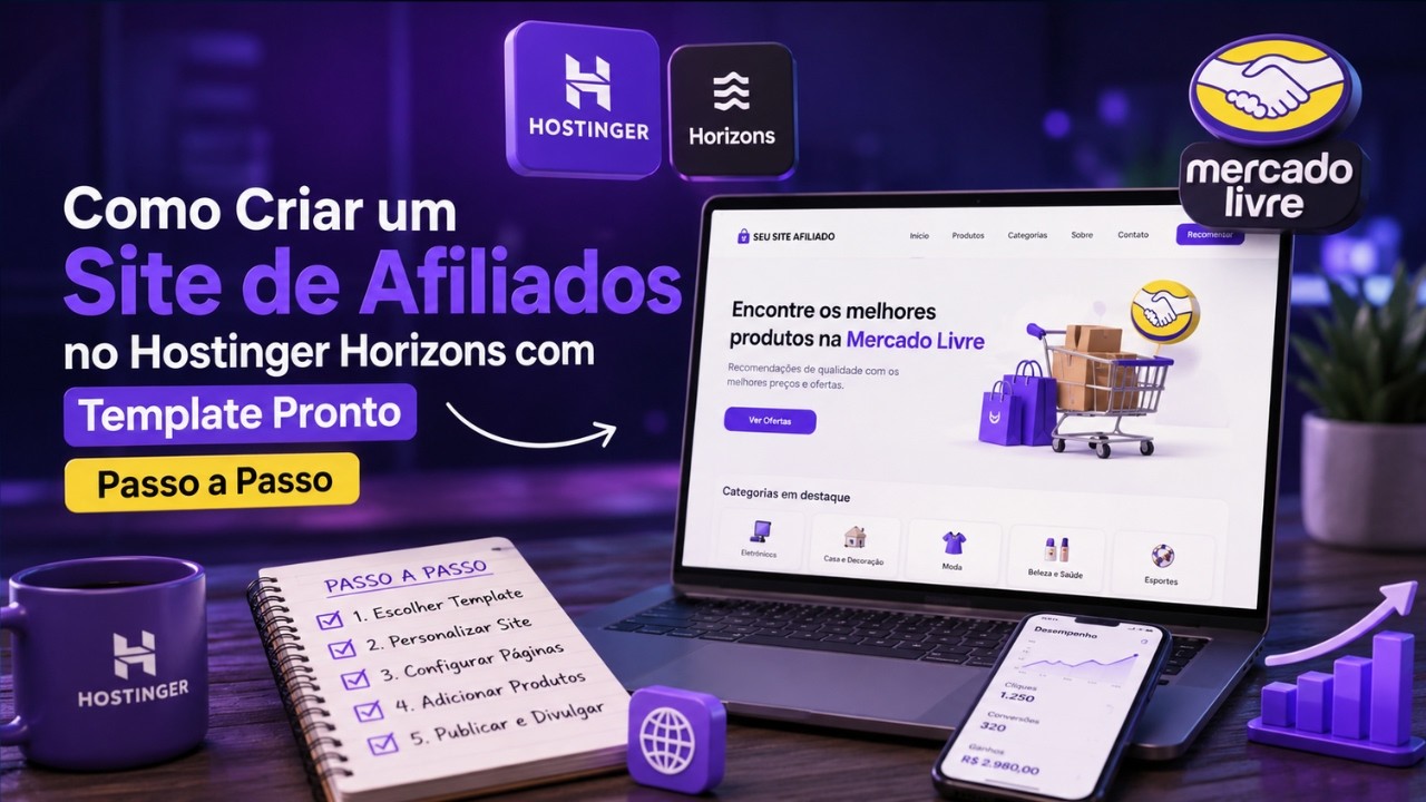 Como Criar um Site de Afiliados no Hostinger Horizons com Template ...