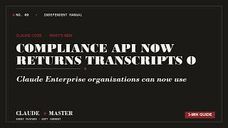 Compliance API now returns transcripts of local Cowork and Claude Code sessions Claude Master