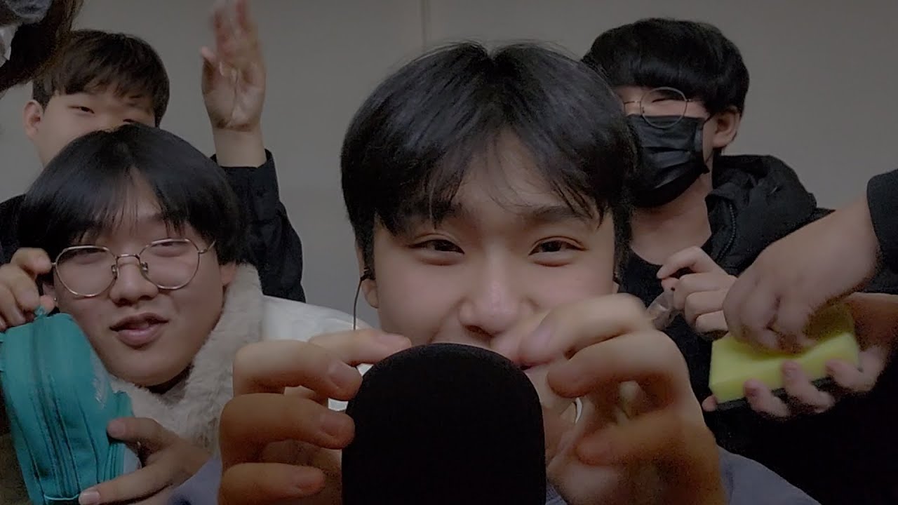 친구들과 기숙사 면학실 물건들로 asmr