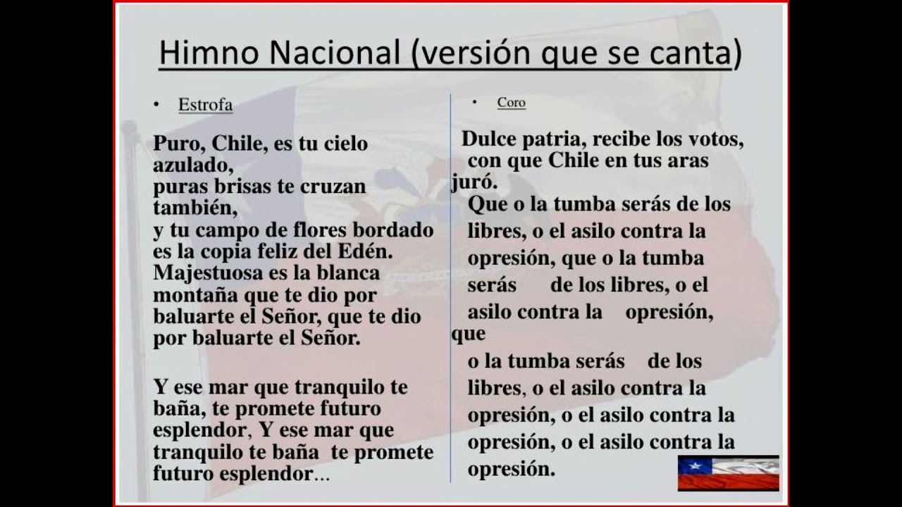 Himno Nacional Chileno Youtube