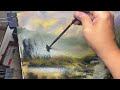 Golden Creek Retreat Watercolor Hake Painting