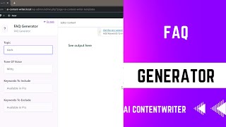How to Create FAQ Generator using WP AI Content Writer
