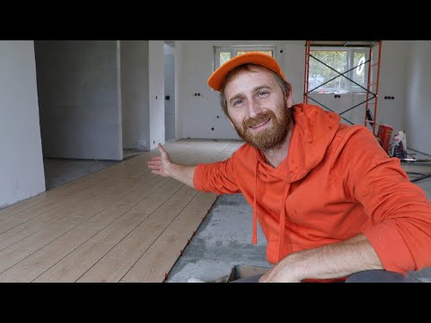 Tiling the Living Room in Our New Home