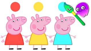 Aprende los colores con Peppa Pig & Groovy el Marciano y Phoebe  Dibujos animados educativos