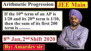If the 10th term of an AP is 1/20 and its 20th term is 1/10, then the sum of its first 200 term is..