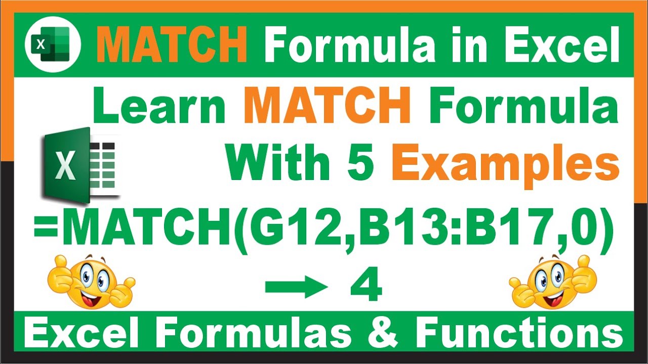 #250-How to use MATCH Function in Excel with 6 Examples - YouTube