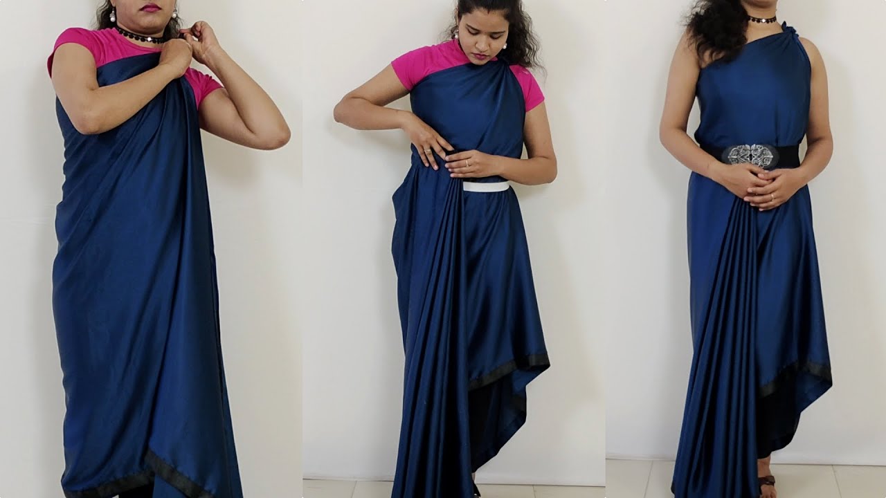 How to make a dress from saree for today wedding party saree draping
