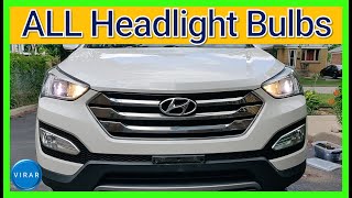 How to Replace Headlight Bulbs  Hyundai Santa Fe (20132018)