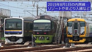 2015年8月1日の内房線 やまどり・なのはな・E257系・209系