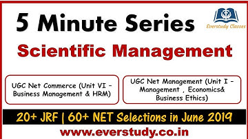 Scientific Management By F.W Taylor | 5 Min Series | UGC NET Management | UGC NET Commercec