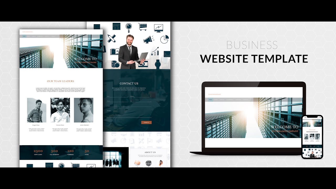 Responsive Business Website Design Using HTML and CSS - YouTube
