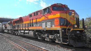 KCS GE & EMD Pulling CSX Autorack Train