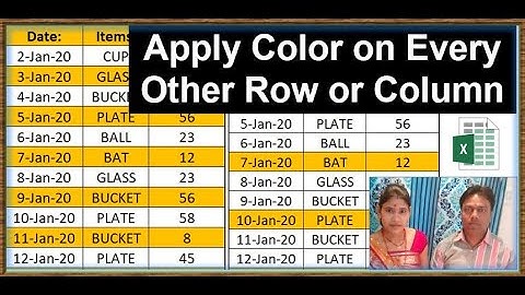 Apply Color on Every Other Row or Column | conditional formatting based on another cell