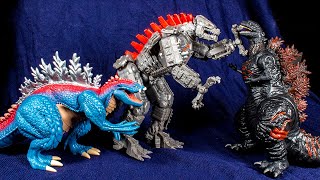 New Godzilla Toys Review Battle Roar Mechagodzilla, Terrestris, Shin Godzilla Playmates Toys