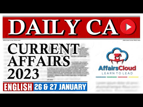 Current Affairs 26 & 27 January 2023 | English | By Vikas | Affairscloud For All Exams