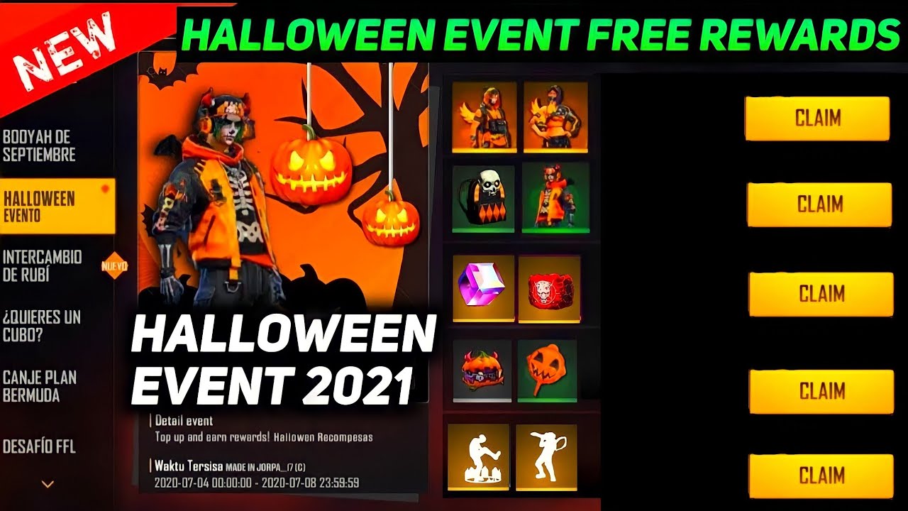 Free fire halloween event | How to claim halloween event free rewards | halloween event FF 2021