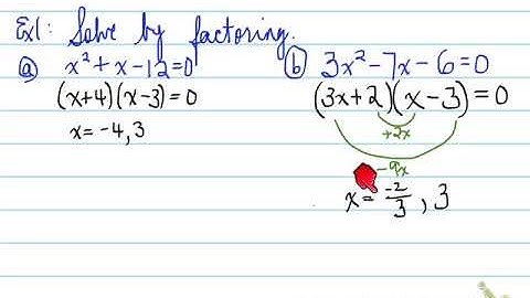 MCR3U -- 1.5 Solving Quadratic Equations