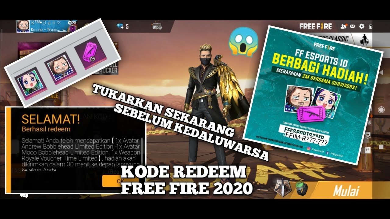 KODE REDEEM FREE FIRE 2020 TERBARU||TUKARKAN SEKARANG SEBELUM