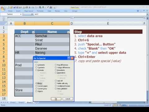excel : Auto Insert Data with Ctrl+G - YouTube