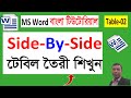Table Side by Side ব্যবহার করা শিখুন | MS Word Tutorial in Bangla