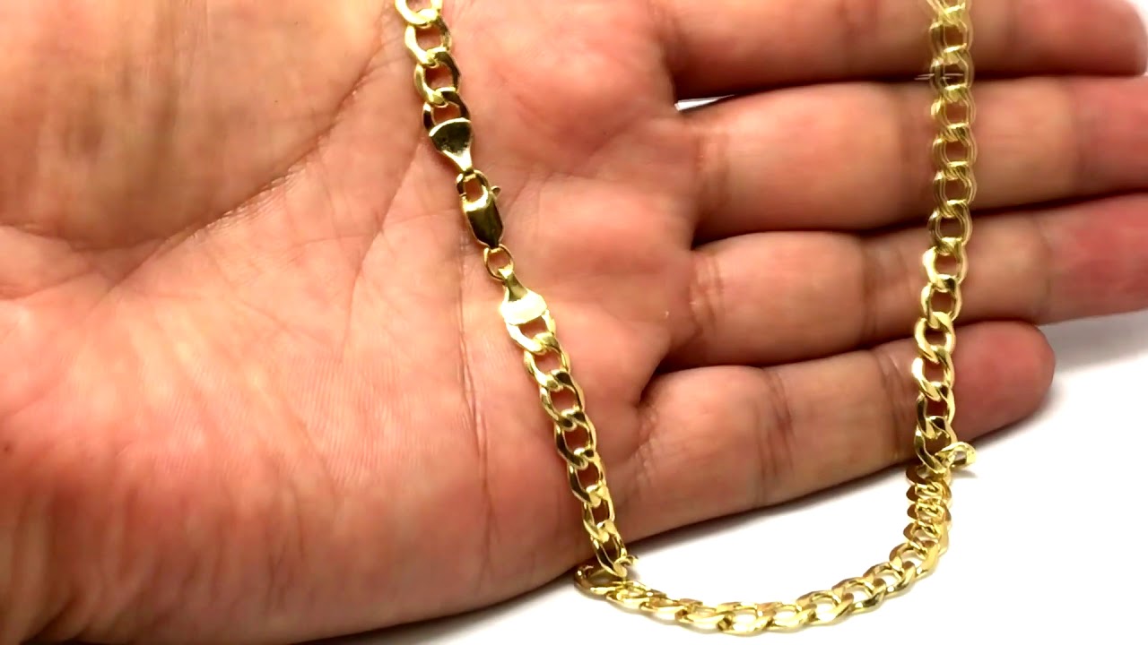 10k Yellow Gold Curb Hollow Chain 