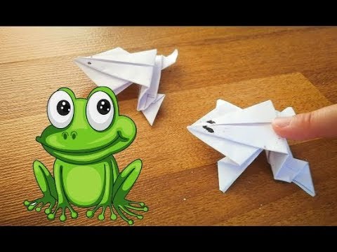 Kağıttan kurbağa yapımı kolay anlatımlı resimli video - Origami