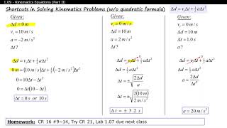 SPH3U 1.09:Kinematics Equations (Part 2)
