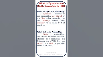 dynamic and static assembly in .net #coding #java #jscript #class #developer#.net#asp.net#mvc#api